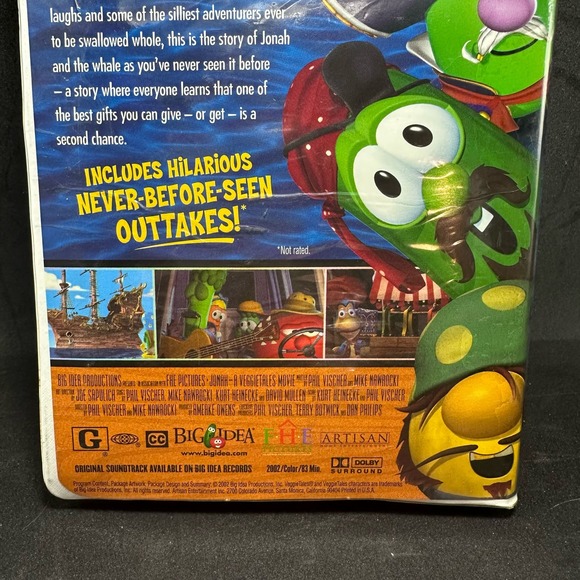 Jonah A Veggie Tales Movie VHS Tape 2002 Family Animated Childrens Kids Used - Picture 5 of 9